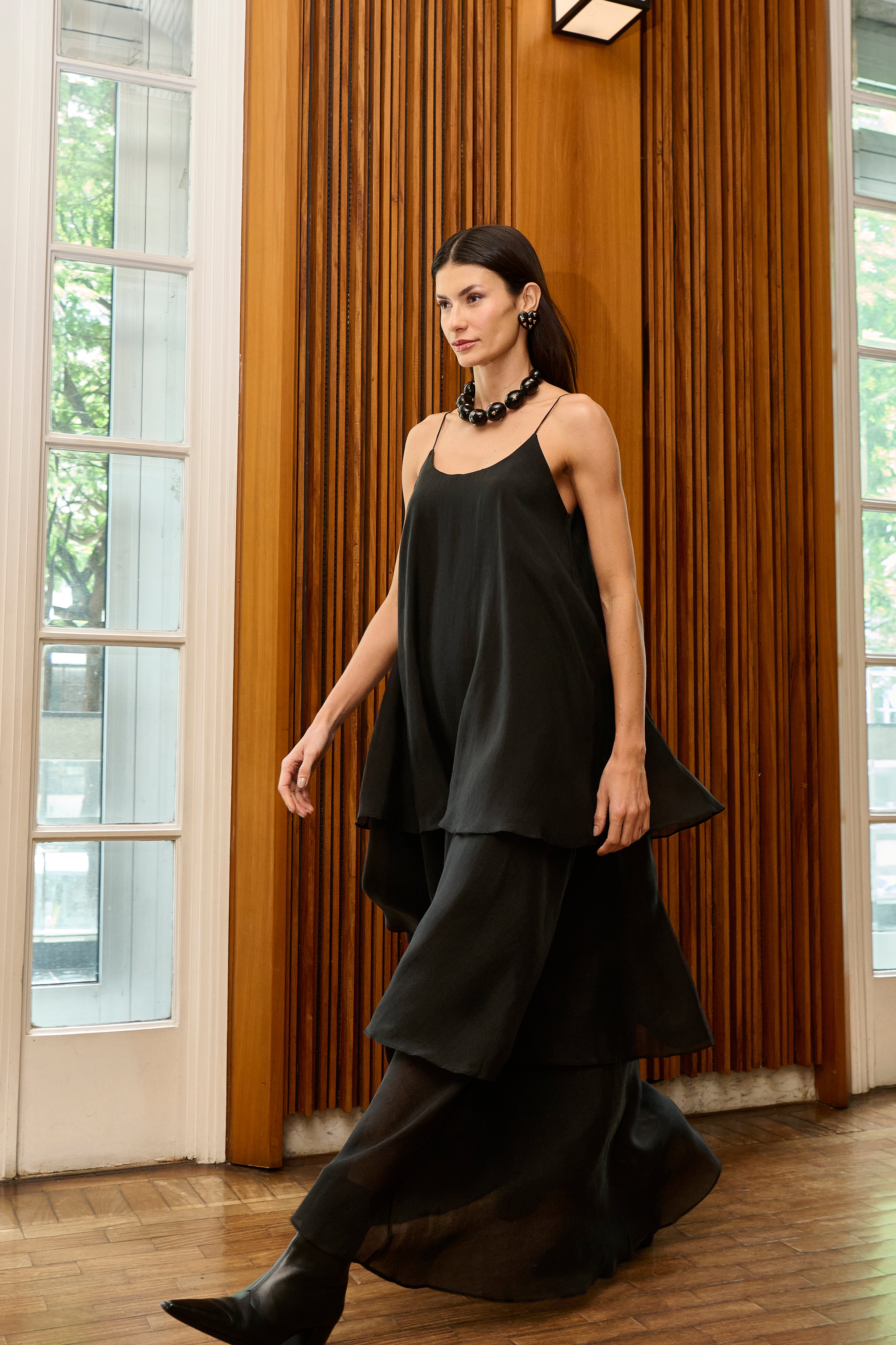 Vestido Longo Camadas Celine