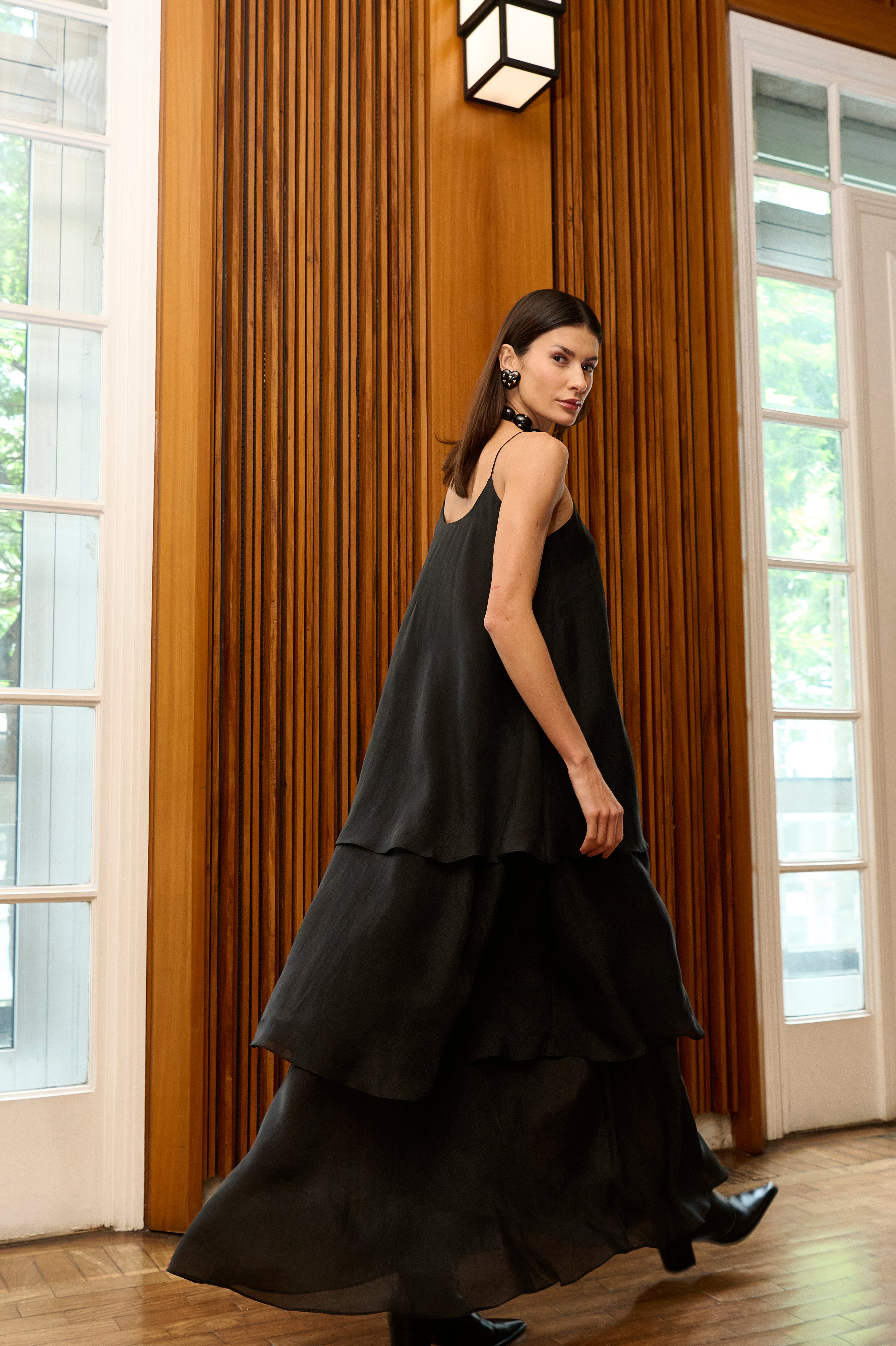Vestido Longo Camadas Celine